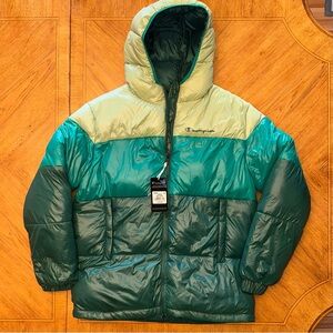 Champion Outdoor Hooded Winter Green Puffer Jacket Men Large Tech Fill Full Zip